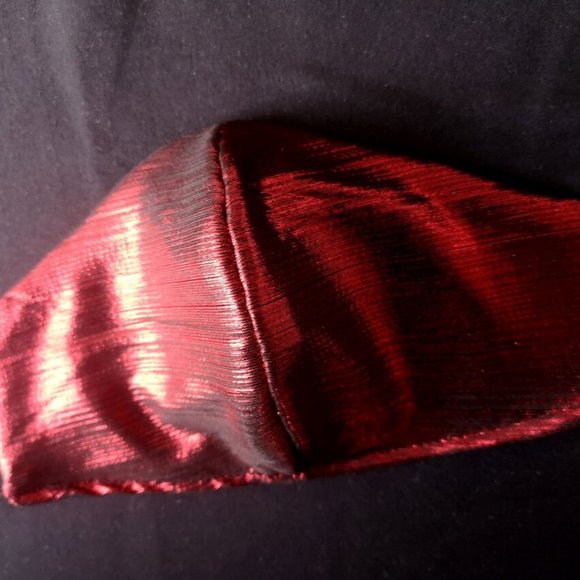 new Adult Metallic Red Handmade Face Mask Masque Cotton - Picture 2 of 3
